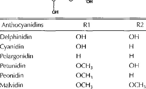 Structure of anthocyanidin. | Download Table