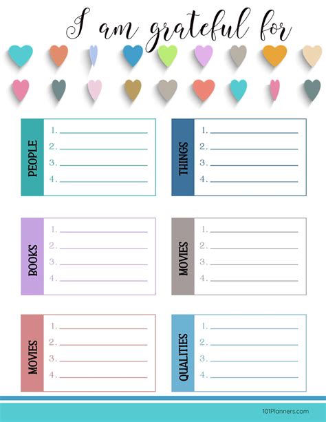 FREE Printable Gratitude List Templates | Hundreds of Designs