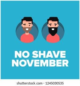 No Shave November Poster Man Illustration Stock Vector (Royalty Free ...