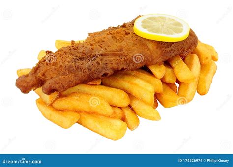 Beer Battered Fish and Chips Stock Photo - Image of crispy, fries ...