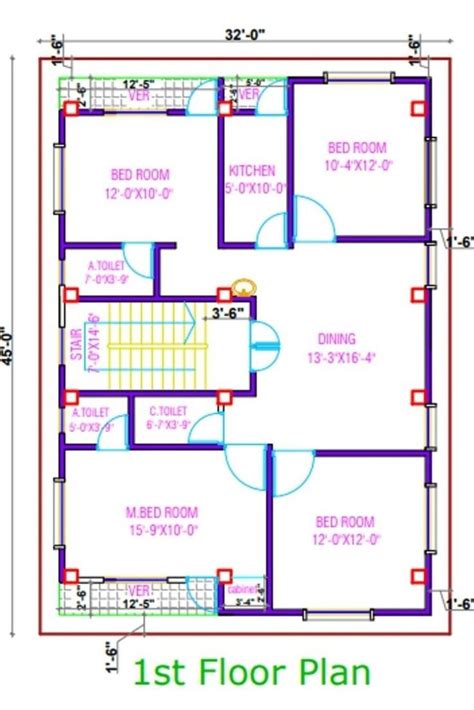 AutoCAD 2D Drawing For House Plan | How to plan, Architectural floor ...