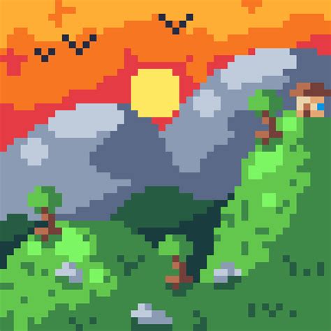 Sunset. : r/PixelArt