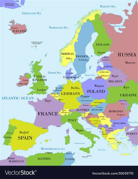 Political Map Of Europe With Capitals