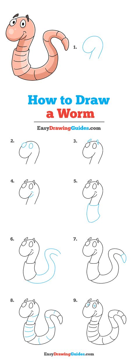 How to Draw a Worm - Really Easy Drawing Tutorial