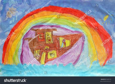 Child Drawing Of Noah'S Ark Stock Photo 9640129 : Shutterstock