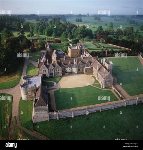 Rockingham Castle UK aerial view Stock Photo: 4241015 - Alamy