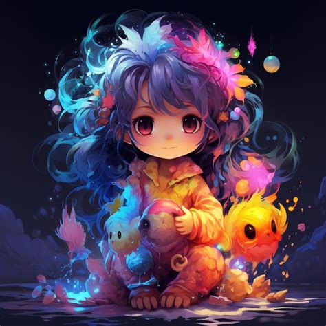 Premium AI Image | anime girl with a pokemon pikachu and a cat ...