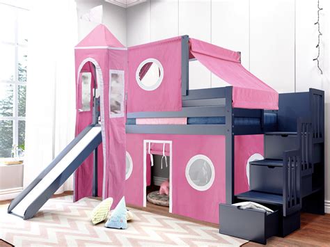 Loft Bed With Slide Plans : The durable wax finish on the entire ...