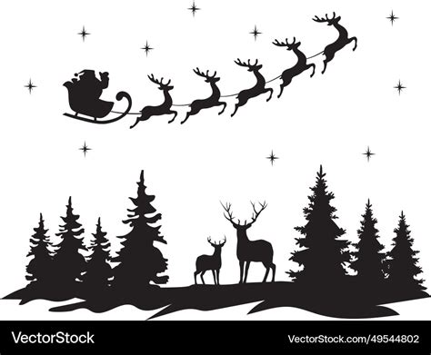 Deer and santa claus Royalty Free Vector Image