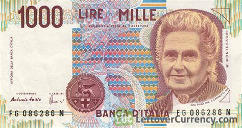 1000 Italian Lire (Maria Montessori) - Exchange yours for cash