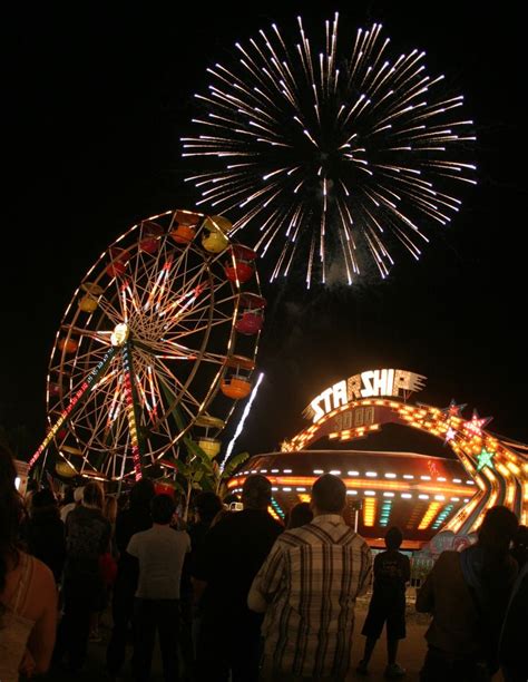 Fireworks above the Carnival Midway at the Ventura County Fair. 2013 ...