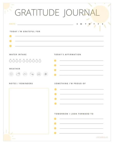 FREE Printable Daily Gratitude Journal Template with Prompts ⋆ Love Our ...