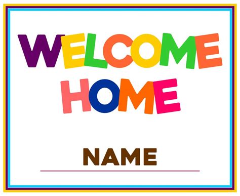 Welcome Home Sign Printable - Printable Word Searches