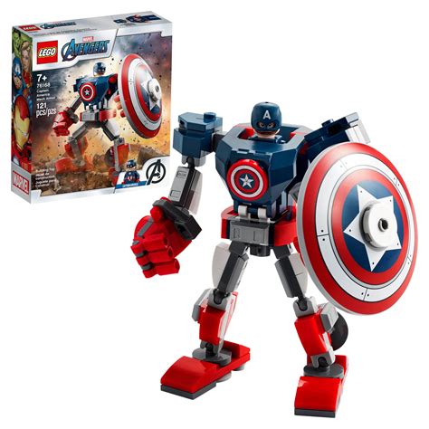 LEGO Marvel Avengers Captain America Mech Armor 76168, Collectible Toy ...