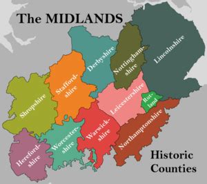 Map Of Midlands Counties - Shari Demetria