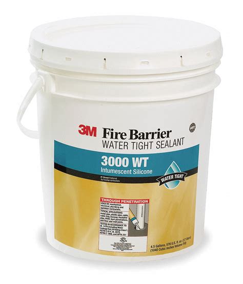 3M Fire Barrier Sealant: Gray, Pail, 4.5 gal Size, Up to 4 hr, Trowel ...