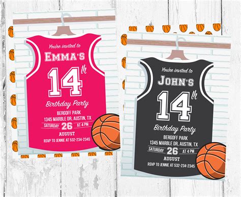 Basketball invitations Basketball Birthday Invitation | Etsy