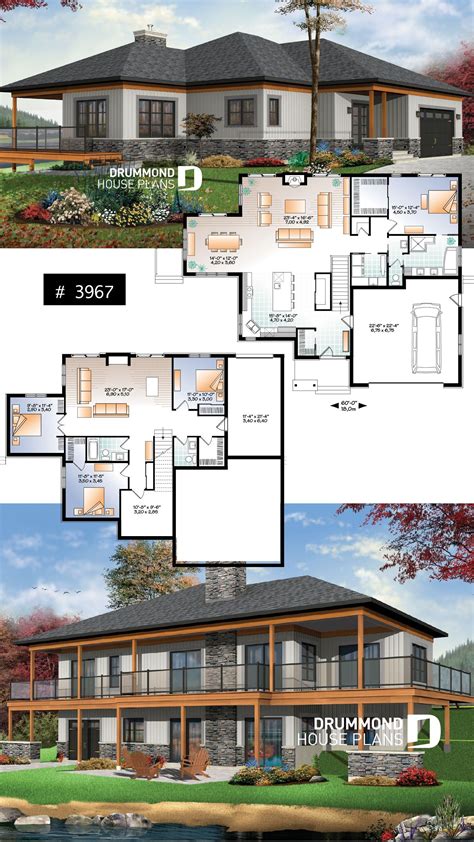 Modern Lake Front House Plan with Ensuite