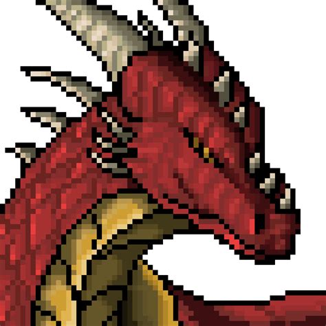 Burak Unutmaz - Red Fire Dragon Pixel Art - Original