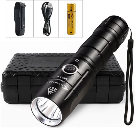 MYCARBON LED Rechargeable Torch Military Torch Professional 800 Lumen ...