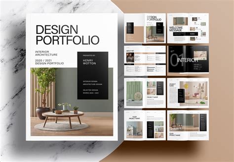 Interior Design Portfolio Template Indesign | Cabinets Matttroy