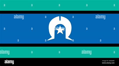 Flag of Torres Strait Islander. Illustration of Australian symbol ...