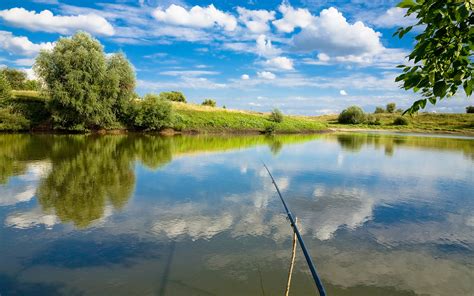 Fishing on a lake