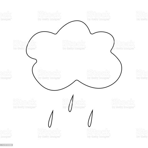 Hand Drawn Illustration Rain Cloud Stock Illustration - Download Image ...