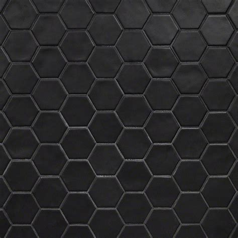 Bond Tile Brookville Black 11 in. x 12 in. Hexagon Matte Ceramic Mosaic ...