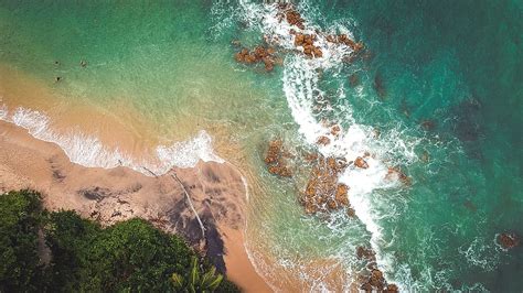 HD wallpaper: brazil, tabatinga beach, aerial view, drone, sea ...