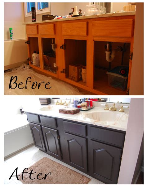 Painting A Bathroom Vanity Before And After : How To Paint Laminate ...