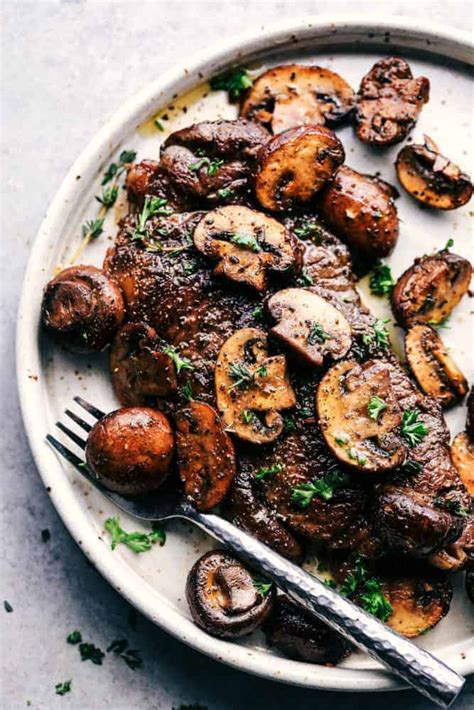 Garlic Butter Herb Steak And Mushrooms | feastrecipes