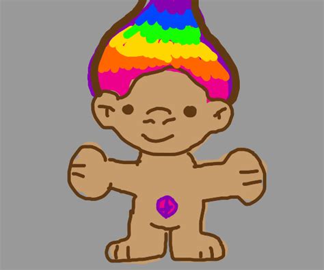 rainbow hair troll doll - Drawception