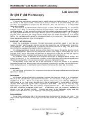 02 Bright Field Microscopy.docx - MICROBIOLOGY AND PARASITOLOGY ...