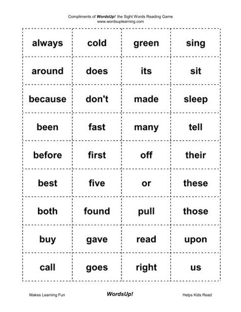 Download all 2nd Grade Sight Words Flashcards - Effective