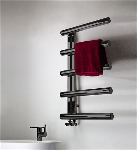 Black Chrome Tubular Towel Warmer | Black Chrome Towel Rails