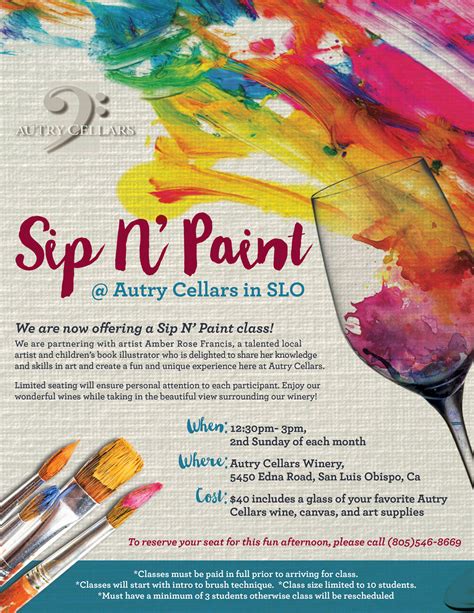 Sip n' Paint Flyer - Autry Cellars