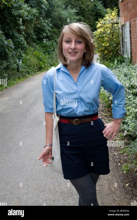 Model Released teenage girl in school uniform Stock Photo - Alamy