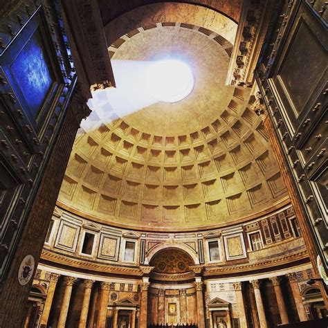 The oculus is open. When the Pantheon was built the only source of ...