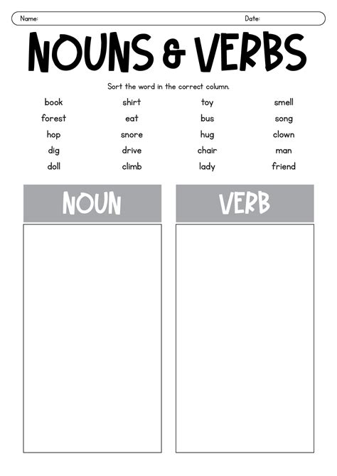 15 Best Images of Nouns And Verbs Worksheets Sentences - Identify Noun ...