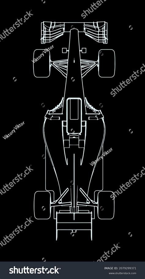 Top View Formula Race Car Outline Stock Vector (Royalty Free ...