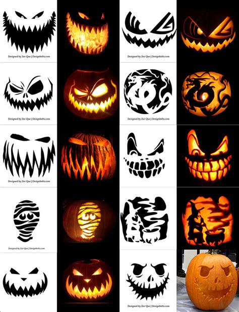 Scary Pumpkin Stencils Printable