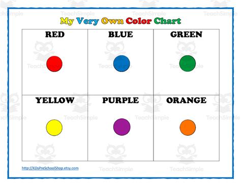 Color Chart by Teach Simple