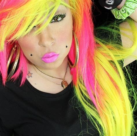 neon hair | Neon hair, Hair looks, Hair color