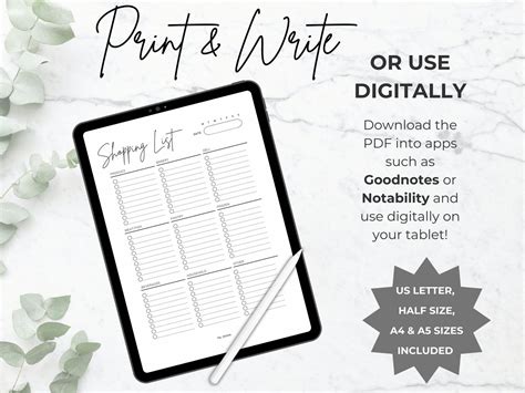 Editable Party Shopping List Printable Event Recipe Grocery - Etsy