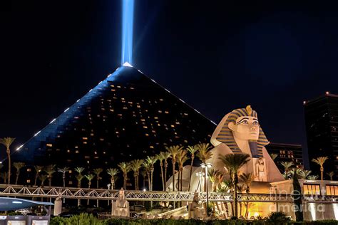 Luxor Pyramid And Egyptian Pharaoh At Night Photograph by Aloha Art ...