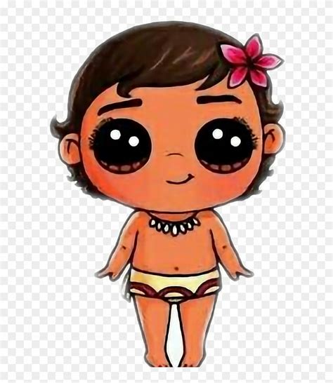 Vaiana/moana Sticker - Baby Moana Drawing Easy, HD Png Download ...