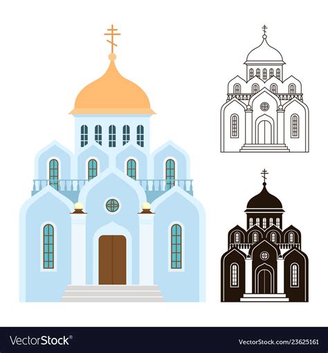 Orthodox churches icons religion buildings Vector Image