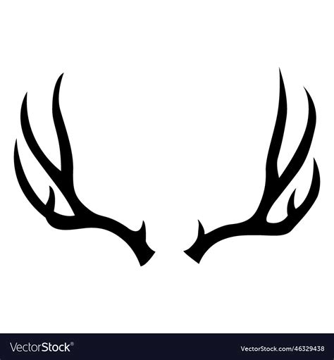 Antler silhouette deer Royalty Free Vector Image