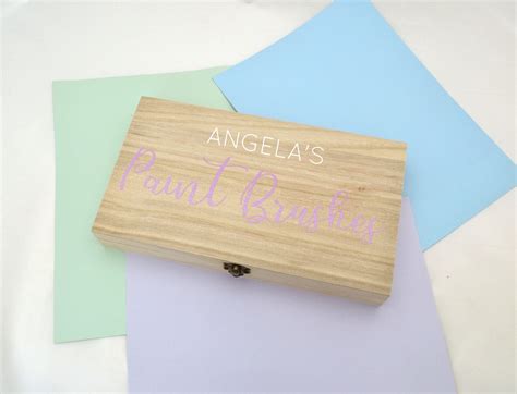 Personalised Paint Brush Storage Box - Etsy